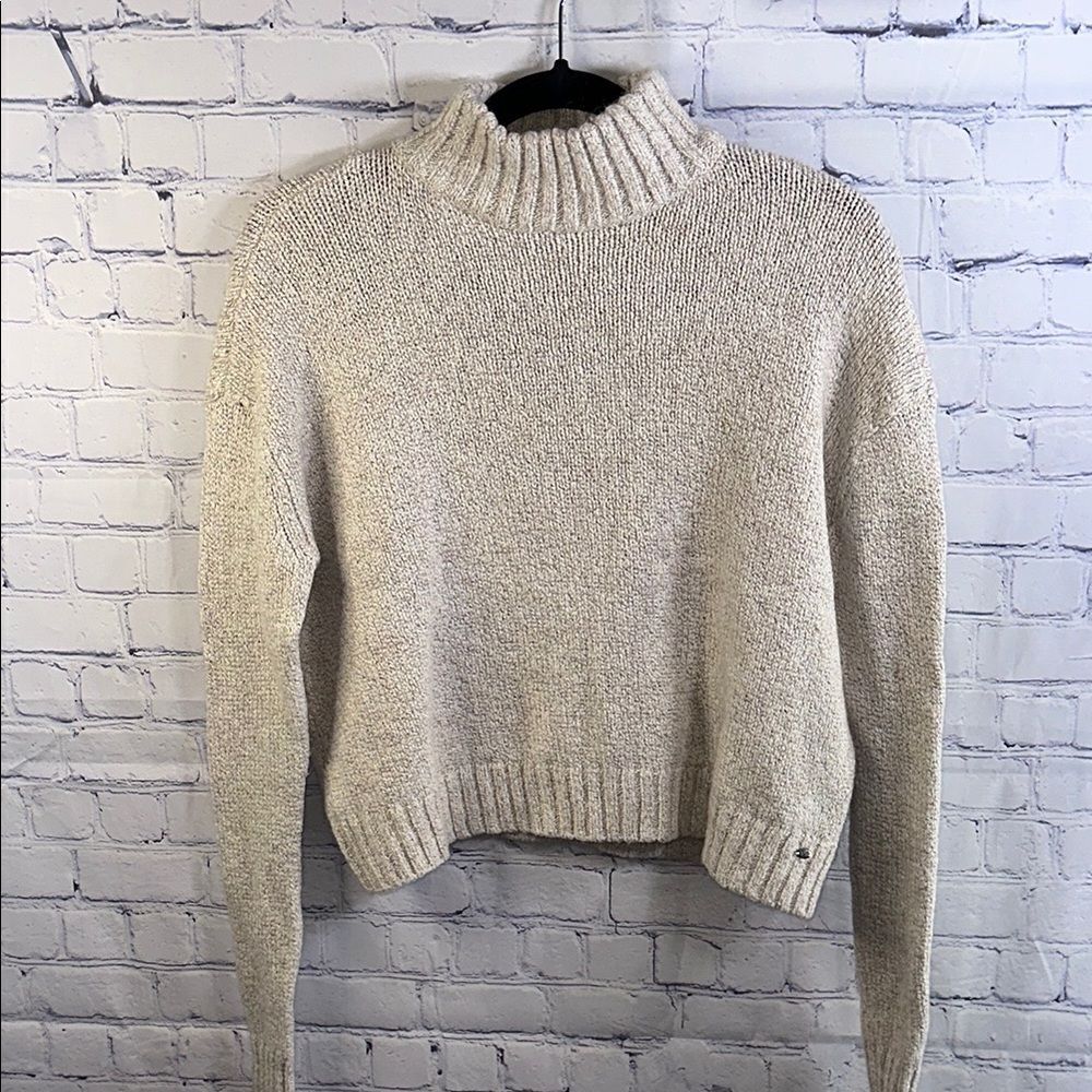 ✨ American Eagle Outfitters Oatmeal Mock Turtleneck Sweater - Size XS